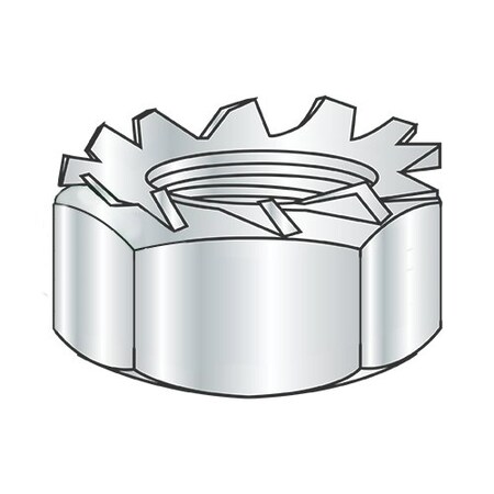 Newport Fasteners Lock Nut, #8-32, Steel, Nickel, 0.117 in Ht, 5000 PK 234456